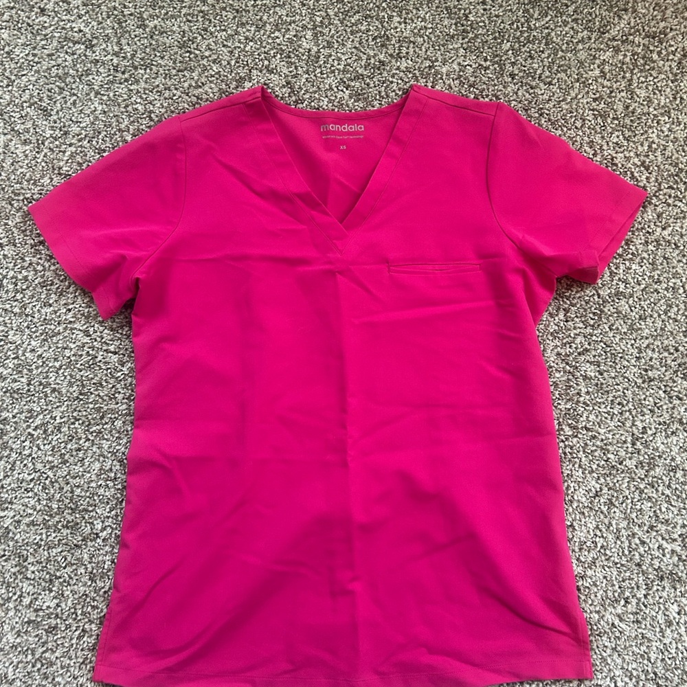 Women's Pink V-Neck Scrub Top